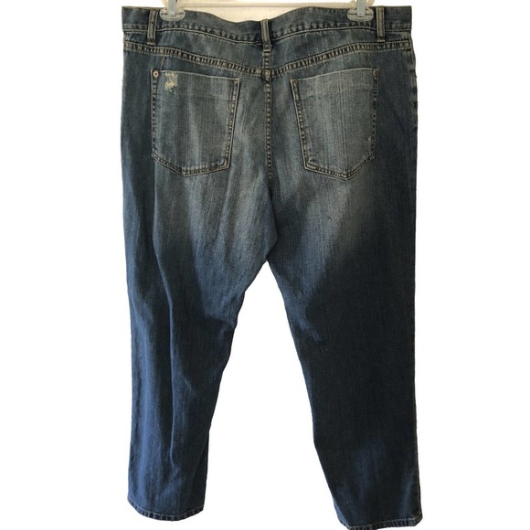 Mossimo Jeans Size 16 Blue Skinny Boyfriend Mid Rise Dark Wash Denim Distressed - Picture 7 of 7